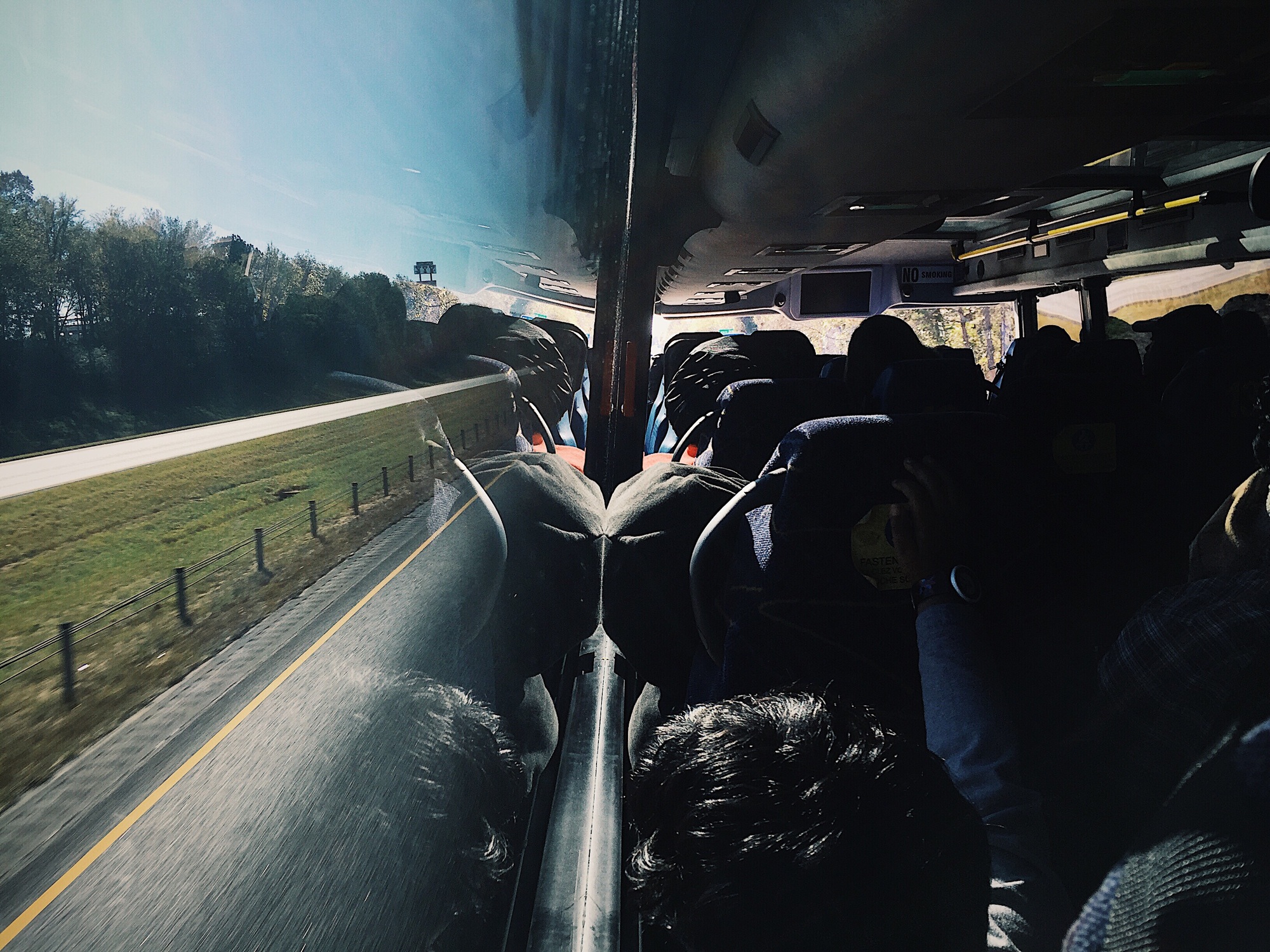 People traveling in bus