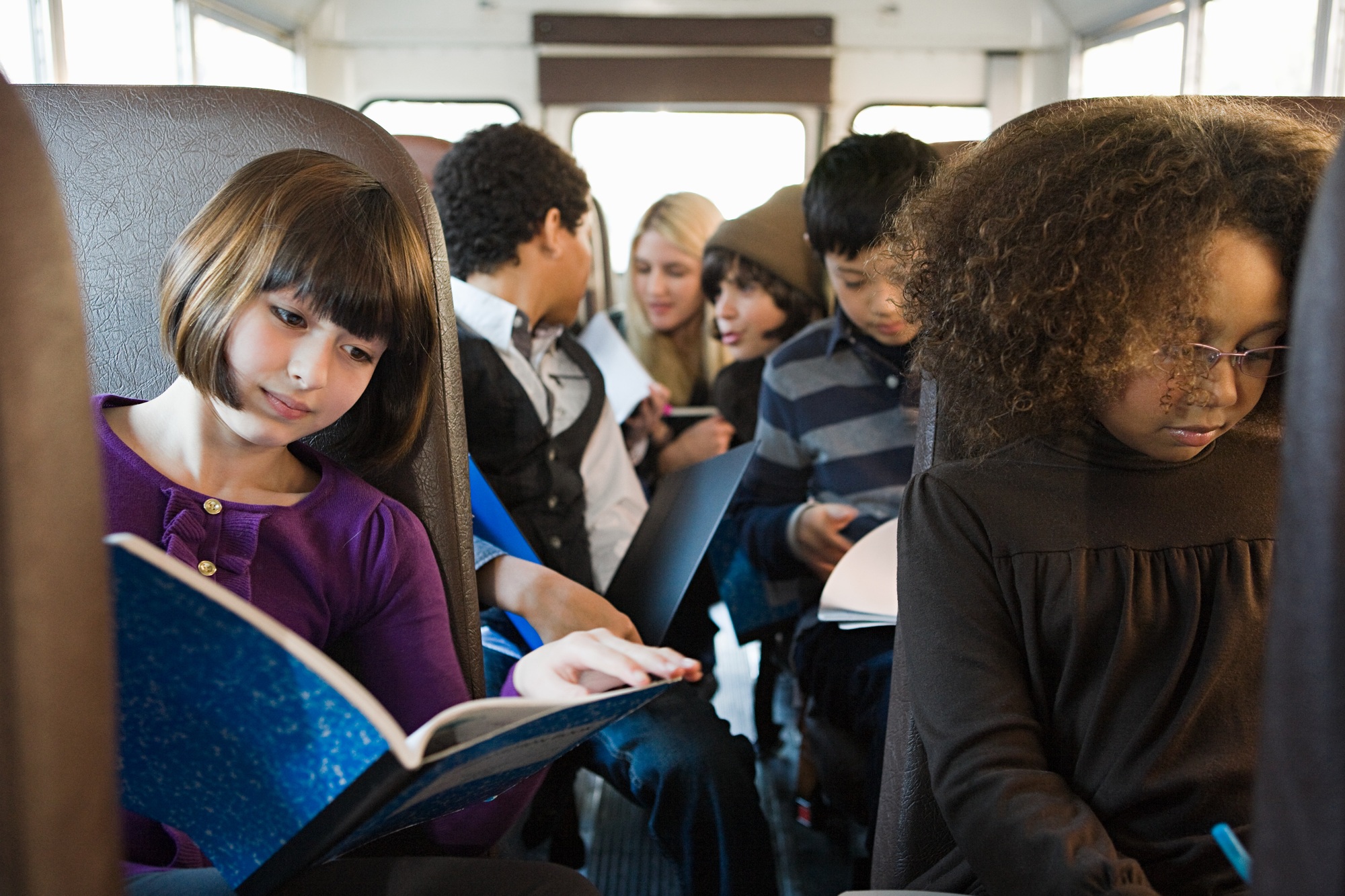 Children on school bus